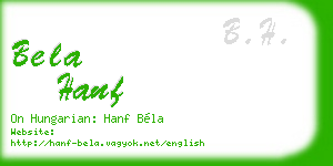 bela hanf business card